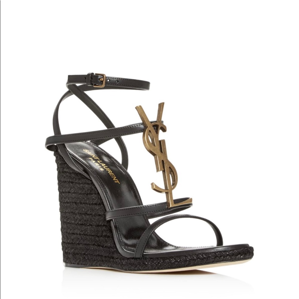 YSL Cassandra Espadrille Wedge Sandals